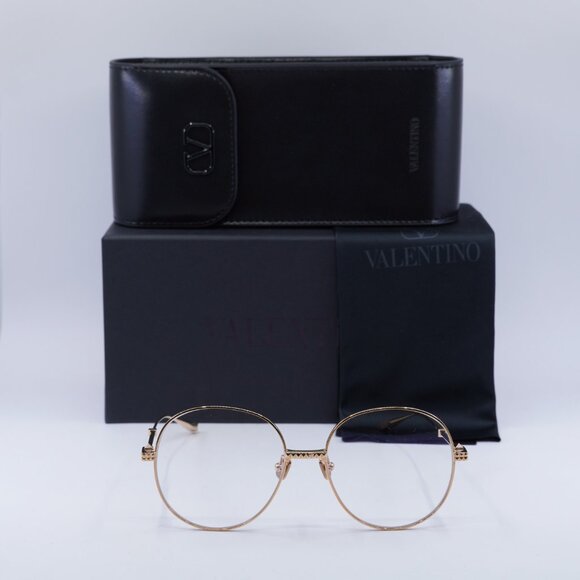 Valentino V-STUD-III VLX-136C Round Eyeglasses 56mm - Rose Gold - Picture 6 of 9